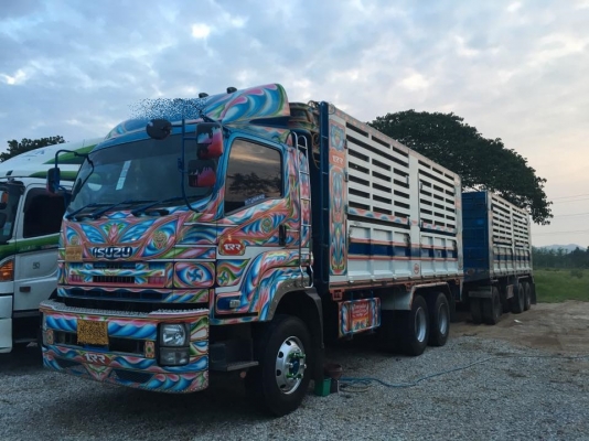 ขายรถสิบล้อ ISUZU DECA 360 ปี56   พ่วงแม่ลูก คอกเกษตรไม่ดั้ม บรรทุกได้ 33ตัน