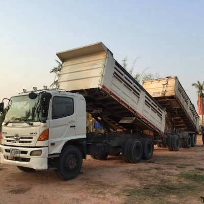 ขาย รถพ่วงดั้มแม่-ลูก HINO MEGA 260 ปี 48 คัสซีสวยตลอดเส้น เครื่องเดิม JO8C-T 260 แรงม้า เกียร์เดิม เอกสารเล่มทะเบียนพร้อมโอน