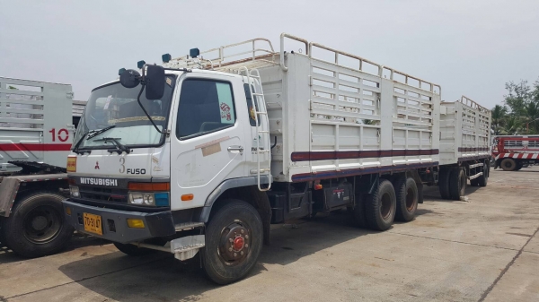 ขาย รถพ่วงแม่-ลูกไม่ดั้ม FUSO M6 ปี 45 คัสซีสวยตลอดเส้น เครื่องเดิม 6D16 260 แรงม้า ลูก 2 เพลา ยาว 7.50 เมตร ทะเบียนพร้อมโอน