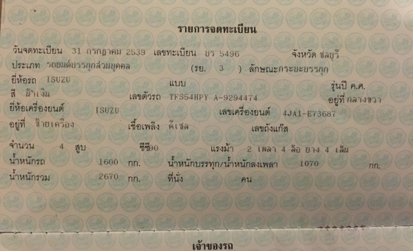 ขออนุญาตขาย Isuzu ปี 1996 พร้อมใช้งานเล่มทะเบียนชุดโอนพร้อมครับ ขายเงินสดในราคา 119,000฿สนใจสอบถามใด้ครับ ขออนุญาตขาย Isuzu ปี 1996 พร้อมใช้งานเล่มทะเบียนชุดโอนพร้อมครับ ขายเงินสดในราคา 119,000฿สนใจสอบถามใด้ครับ