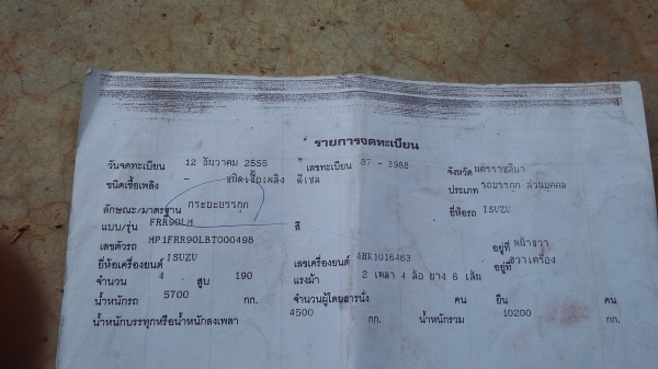 ขายรถ 6 ล้อ / ISUZU ตู้เย็น 190 แรง / ยาว 5.70 ม./ สูง 2.40 ม./ กว้าง 2.40 ม.