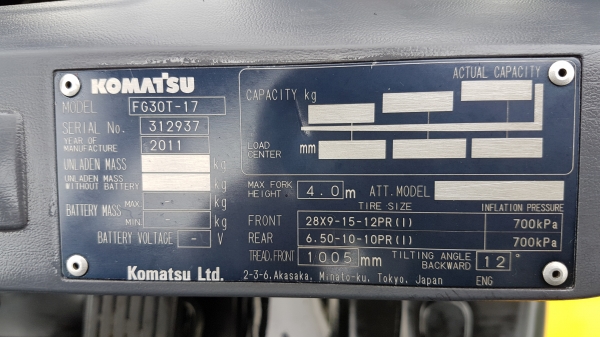 ขายด่วนรถยกKOMATSU FG30-17ยก3.0ตันเสาสูง4เมตรเกียรออโต้รถนอกนำเข้ายังไม่เคยใช้งานในเมืองไทยเลย=รุ่นใหม่ขายถูกๆๆ
