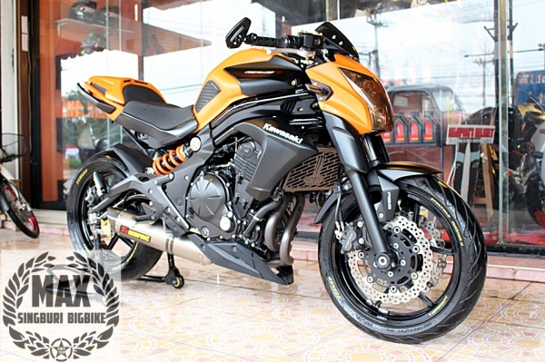 Kawasaki er650 ปี2014 รถมือเดียวออกศูนย์ สวยใส พร้อมใช้ แต่งเพียบ
