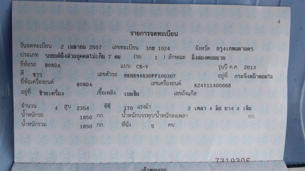 ขาย HONDA CR-V ปี 2013/2557 ตัวทอป 4WD เกียร์ออโต้ วิ่งน้อย รถสวยเดิมทุกอย่างครับ
