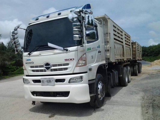 Hino 344 พ่วงหางสามเพลา ดั้ม 22 ล้อ รถบ้านมือเดียวออกห้างคะ Hino 344 พ่วงหางสามเพลา ดั้ม 22 ล้อ รถบ้านมือเดียวออกห้างคะ