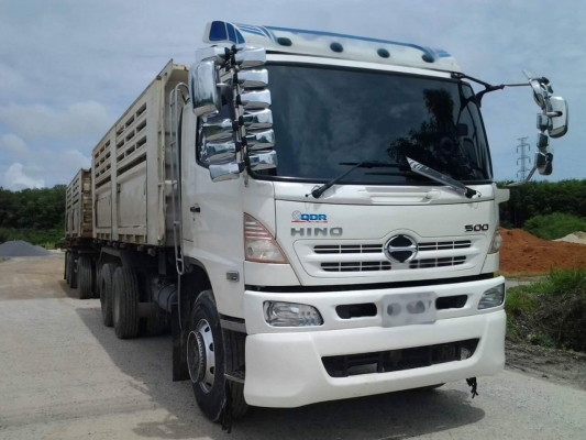 Hino 344 พ่วงหางสามเพลา ดั้ม 22 ล้อ รถบ้านมือเดียวออกห้างคะ