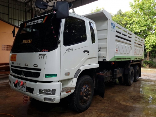 ขายรถบรรทุกสิบล้อดัมพ์ Mitsubishi FN627 M6 เครื่องเดิม 270 แรง ปี 55 กระบะดัมพ์สามมิตร มีระบบลากพ่วง ทะเบียนพร้อม