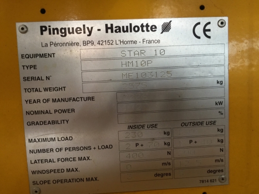 รถกระเช้า Haulotte star10 เสาสูง 12 m รถกระเช้า Haulotte star10 เสาสูง 12 m