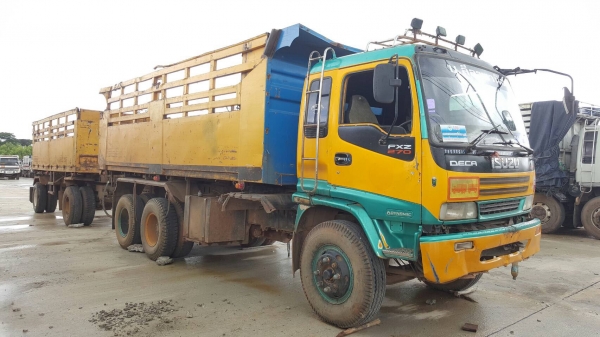 ขาย รถพ่วงดั้มแม่-ลูก ISUZU DECA 270 EURO 1 ปี 46 เครื่องเดิม 270 เกียร์เดิม ZF คัสซีสวยตลอดเส้น เอกสารเล่มทะเบียนพร้อมโอน