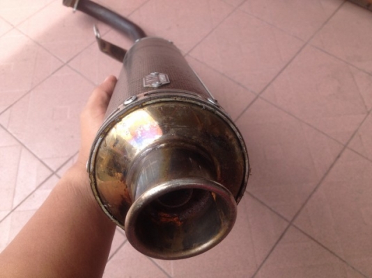 ท่อเเท้คาร์บอน OVER RACING PROJECT เก่าญี่ปุ่นเเท้ไม่ทราบรุ่นเอาไปเเปลงใส่ได้