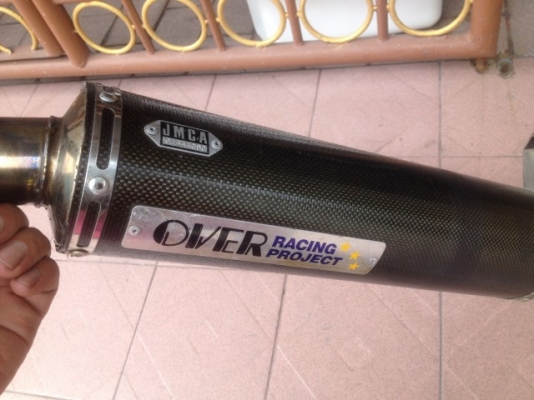 ท่อเเท้คาร์บอน OVER RACING PROJECT เก่าญี่ปุ่นเเท้ไม่ทราบรุ่นเอาไปเเปลงใส่ได้