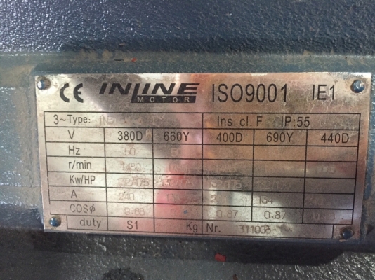 ขาย มอเตอร์ 1.ABB 2.INLINE 3.SIEMEN132 KW 400/690V 1488R/MIN ใช้งานได้ปกติ ทุกตัวครับ 0818444998
