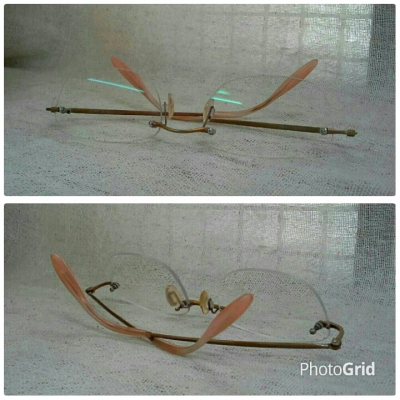 แว่นสายตายาวสำหรับชนชั้นนำ! ริมเลสไททาเนียม!  DAIFUKU Handmade in Japan  บิ๊กไซซ์!