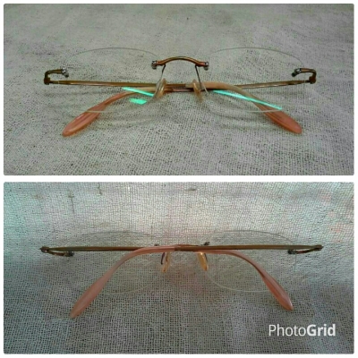 แว่นสายตายาวสำหรับชนชั้นนำ! ริมเลสไททาเนียม!  DAIFUKU Handmade in Japan  บิ๊กไซซ์!