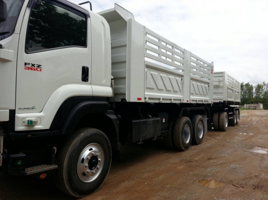 ขายรถสิบล้อพ่วง Isuzu dace FXZ 360 ปี55พ่วงแม่ลูกดั้มสามมิตร รถสวนพร้อมใช้งาน รถสวย