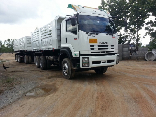 ขายรถสิบล้อพ่วง Isuzu dace FXZ 360 ปี55พ่วงแม่ลูกดั้มสามมิตร รถสวนพร้อมใช้งาน รถสวย