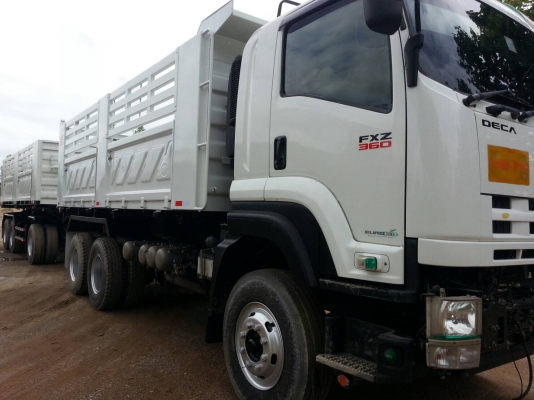 ขายรถสิบล้อพ่วง Isuzu dace FXZ 360 ปี55พ่วงแม่ลูกดั้มสามมิตร รถสวนพร้อมใช้งาน รถสวย