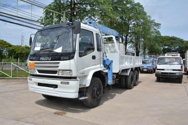 ISUZU DECA 270 hp ยูโรทู เครื่องดำ ติดตั้งเครน 5 ตัน 4 ชัก เครนพึ่งติดตั้ง กระบะยาว 5.50 m