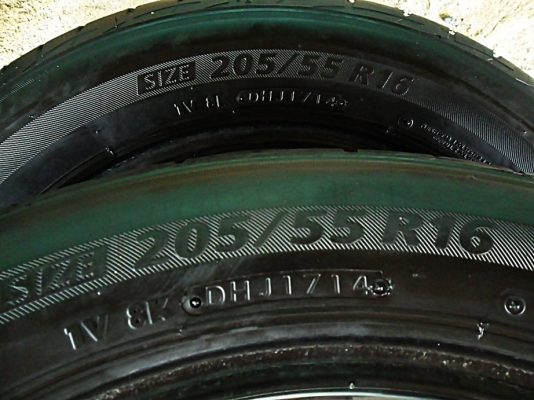 ยางขอบ16  บริดสโตน205-55-R16ลงพื้นปี15 (4เส้น3,400)