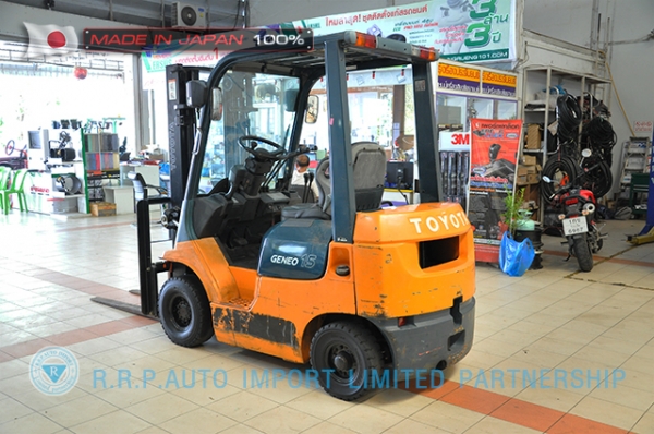 ขายรถโฟล์คลิฟท์มือสอง TOYOTA รุ่น 7FG15-17176 ราคา 185,000 บาท นำเข้าจากประเทศญี่ปุ่น 100\% ไม่เคยใช้งานในไทย