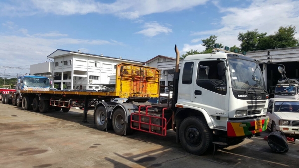 ขาย หัวลาก ISUZU DECA 270 EURO 2 ปี 47 พร้อมหางพื้นเรียบ 3 เพลายัด ลงเล่มแล้ว ยาว 12 เมตร กระทะล้อมีให้ครบ เอกสารเล่มทะเบียนพร้อมโอน