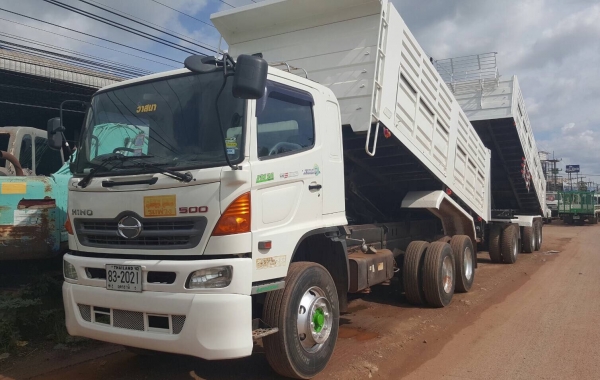 ขาย รถพ่วง HINO FM1A 344 ปี 53 ดั้มแม่-ลูก อู่ เสรีชัย วิ่งแค่ 2 แสนโล เครื่องเดิม เกียร์เดิม คัสซีสวยตลอดเส้น ลูก 3 เพลาแท้ ยางเต็ม ทะเบียนพร้อมโอน