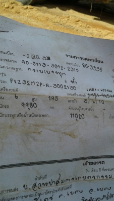 10ล้อดั้ม195แรงปี38..ISUZU FVZ32MZP R -3002130 รถห้างแท้ เครื่อง6HE1..เล่มพร้อม