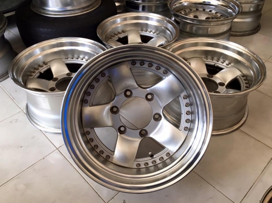 ล้อ Bradley IX 2 ชิ้นแท้ ขอบ 15x8 ลบ25 6รูกระบะ ลึกๆ สวยๆ ประมูลญี่ปุ่น