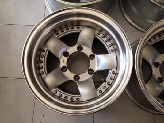 ล้อ Bradley IX 2 ชิ้นแท้ ขอบ 15x8 ลบ25 6รูกระบะ ลึกๆ สวยๆ ประมูลญี่ปุ่น