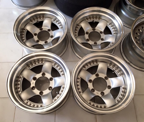 ล้อ Bradley IX 2 ชิ้นแท้ ขอบ 15x8 ลบ25 6รูกระบะ ลึกๆ สวยๆ ประมูลญี่ปุ่น