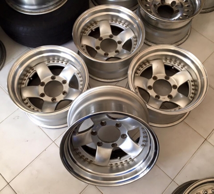 ล้อ Bradley IX 2 ชิ้นแท้ ขอบ 15x8 ลบ25 6รูกระบะ ลึกๆ สวยๆ ประมูลญี่ปุ่น