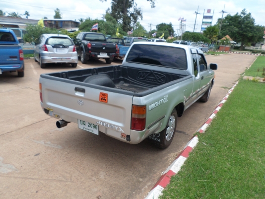 ขายรถกระบะโตโยต้าไมตี้เอ็กแคปปี38 พวงมาลัยพาเวอร์  เครื่องแน่นๆแรงดีไม่มีตกประหยัดน้ำมันสุดๆคัสชีเดิมไม่มีผุช่วงล่างแน่นปึก เอกสารพร้อมโอน ภาษีพรบ. เม.ย ปี60+แอร์เย็นจัด เครื่องเสียงจัดเต็มชีดีMP3+USB+ปรีแอม+เพาเวอร์ + แม๊กไลเนอร์+ ยางดี4เส้น สภาพพร้อมใช้