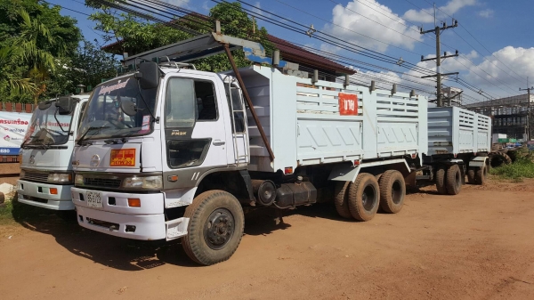 ขาย รถพ่วงดั้มแม่-ลูก HINO FM2KNMD เครื่อง K13D 240 แรงม้า คัสซีสวยตลอดเส้น ทะเบียนครบพร้อมโอน