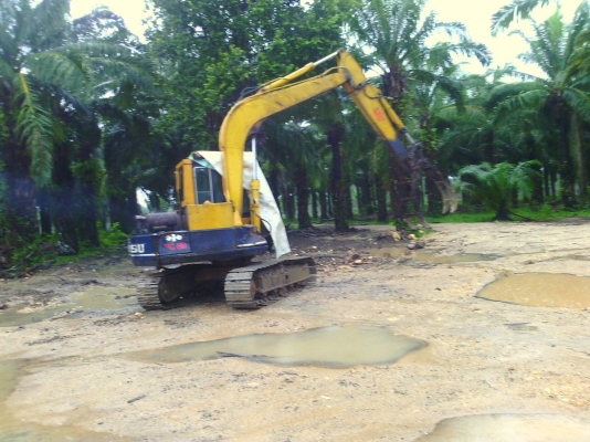 ขายรถแบคโฮ KOMATSU PC60-5 มีที่คีปไม้กับบุ้งกี๋ ราคา 380000