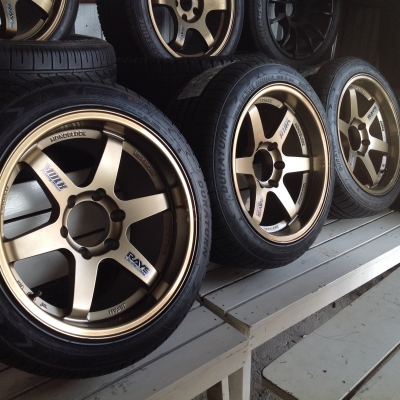 ล้อแม็กใหม่ TE37 ขอบ 18" 6 รู 139 หน้า 9.5 หลัง 10.5 พร้อมยางใหม่ หน้า 245/45/18 หลัง 255/45/18