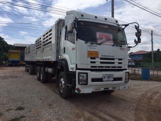 ขายรถพ่วงดัมพ์ ISUZU เครื่อง 360 แรง ปี 55 กระบะดัมพ์สามมิตร ลูก 3 เพลาแท้ ยางเต็ม พร้อมใช้งาน