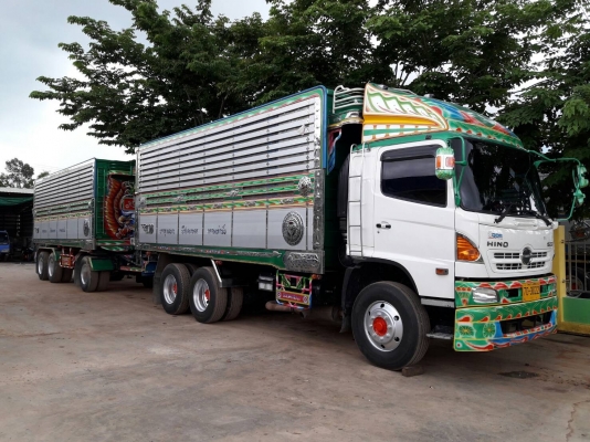 ขายรถพ่วงดัมพ์ HINO เครื่อง 344 แรง ปี 56 กระบะดัมพ์มิเนียมพืชไร่ อู่ ส.สมบัติ ลูก 3 เพลาแท้ ยางดี ทะเบียนพร้อม