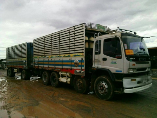 ขายอีซูซุ เดก้า270 พ่วงกระบะมิเนียม2คาน ปี45 เกียร์เดิมZFเอกสารทะเบียนครบยอดจัดไฟแนนซ์สูง ดีเซลร่วมNGv