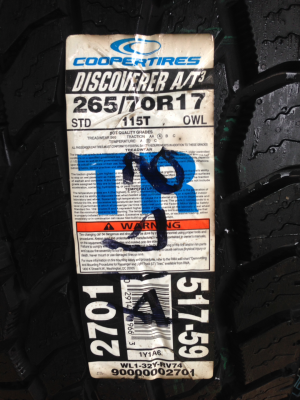 ยางใหม่ All Cooper AT3 265 70 17 ปี14 ราคาเร้าใจ